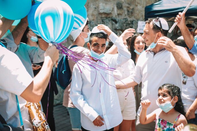 הבלונים סביב חתן בר מצווה