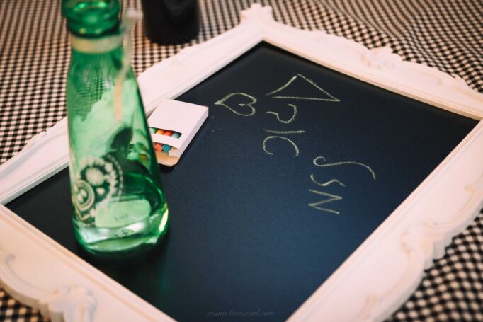 בקבוקי מים על לוחות כתיבה - מגניב